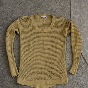 Madewell Mustard Yellow Sweater-crochet lightweight for spring